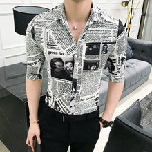 Load image into Gallery viewer, Newspaper Printed Shirt