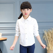 Load image into Gallery viewer, Long Sleeve White Kids Shirt
