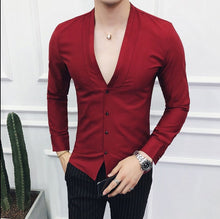 Load image into Gallery viewer, V-neck Slim Fit Shirt