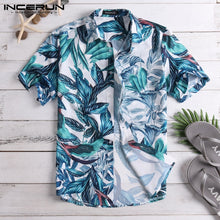 Load image into Gallery viewer, blue leaf patterned Shirt
