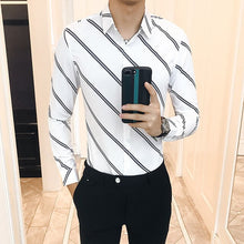 Load image into Gallery viewer, Diagonal Striped High Quality Shirt
